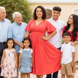 fotografia de una familia alegre