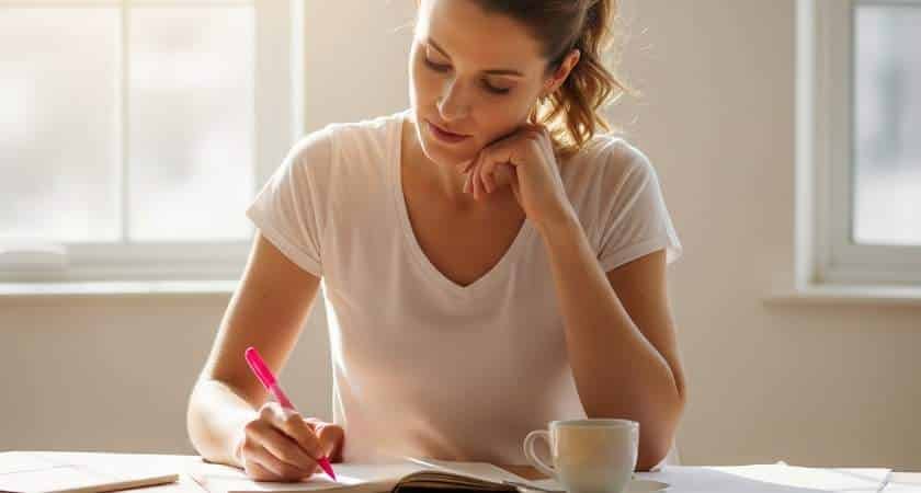 mujer planificando el dia como parte de los 5 habitos que transforman vida